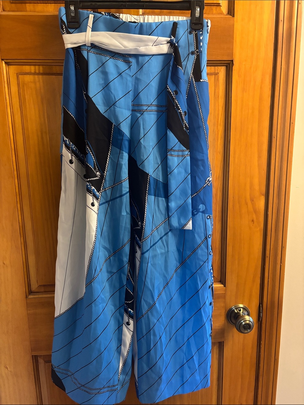 J. Crew Blue Geometric Midi Skirt